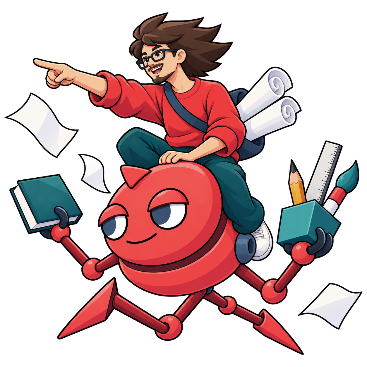 Illustration of a creative production workflow